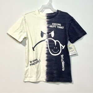 🟠5/$25 NEW Smiley World Split Tie Dye Style Short Sleeve T-Shirt (size XS)